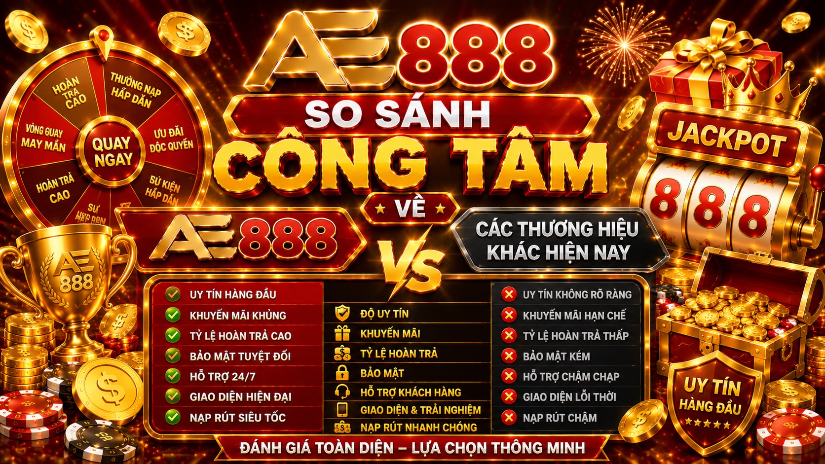 Ae88 so sánh công tâm AE 888 và các brand khác Ae88 so sánh công tâm AE 888 và các brand khác